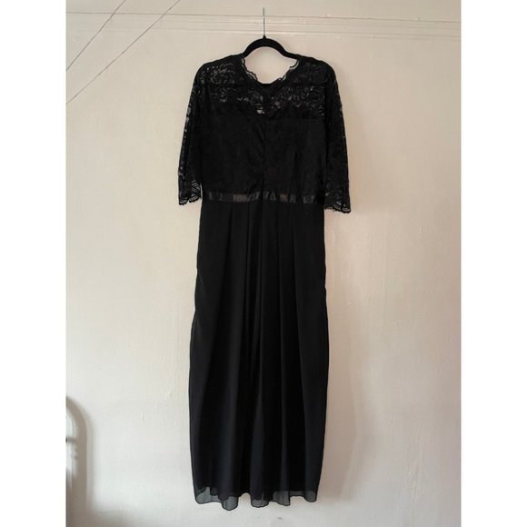 Women's Formal Floral Lace Chiffon Plus Size Wedding Maxi Dress - Picture 4 of 6